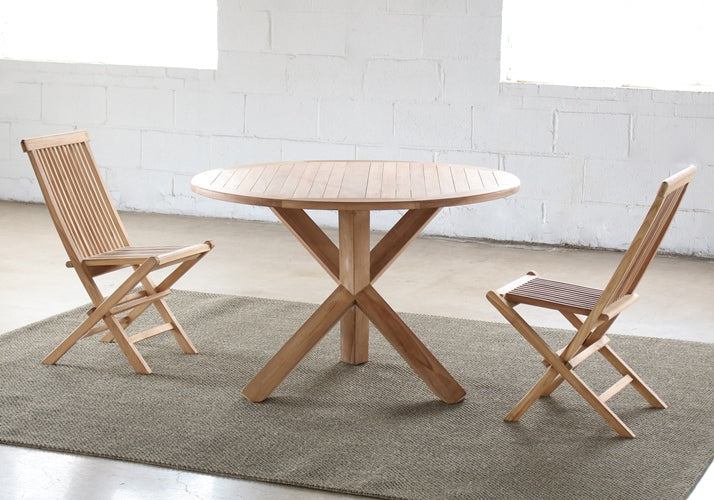 Natural Teak Round Dining Table