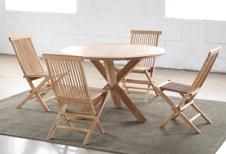 Natural Teak Round Dining Table