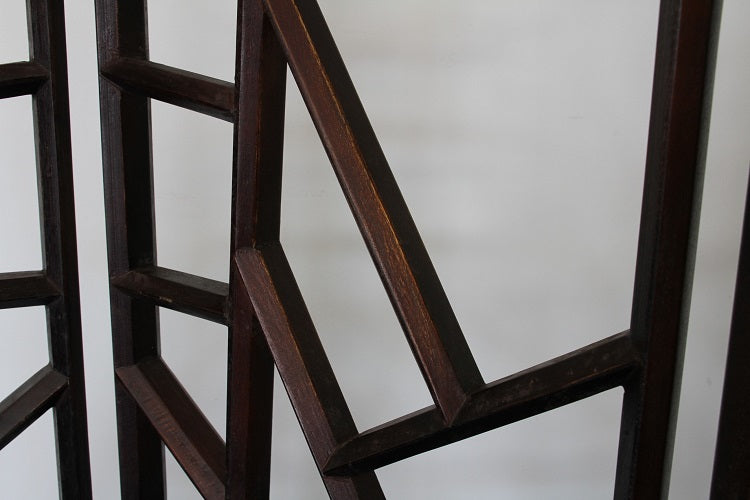Walnut 3-Panel Spiderweb Screen