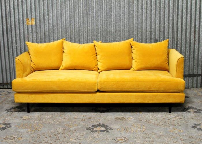 Margot Sofa in Velvet Goldleaf