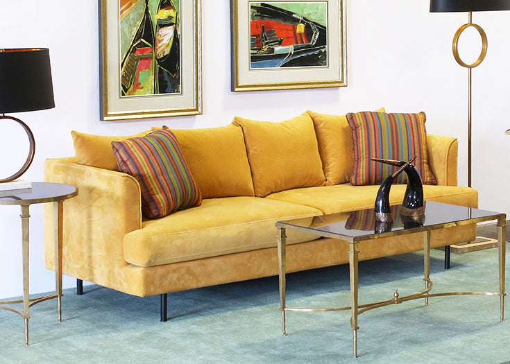 Margot Sofa in Velvet Goldleaf