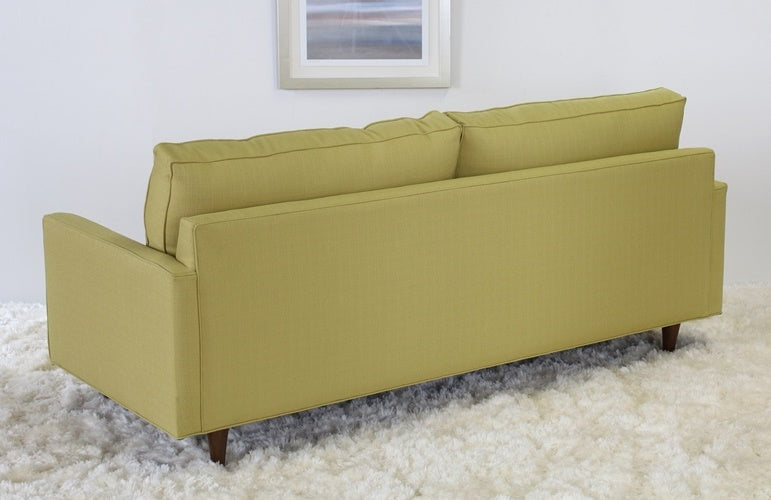 Modern Fern Sofa with Tapered Walnut Legs 