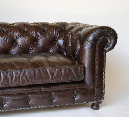 Cigar Leather Chesterfield Sofa 