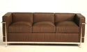 Dark Brown Leather Corbusier Style Sofa
