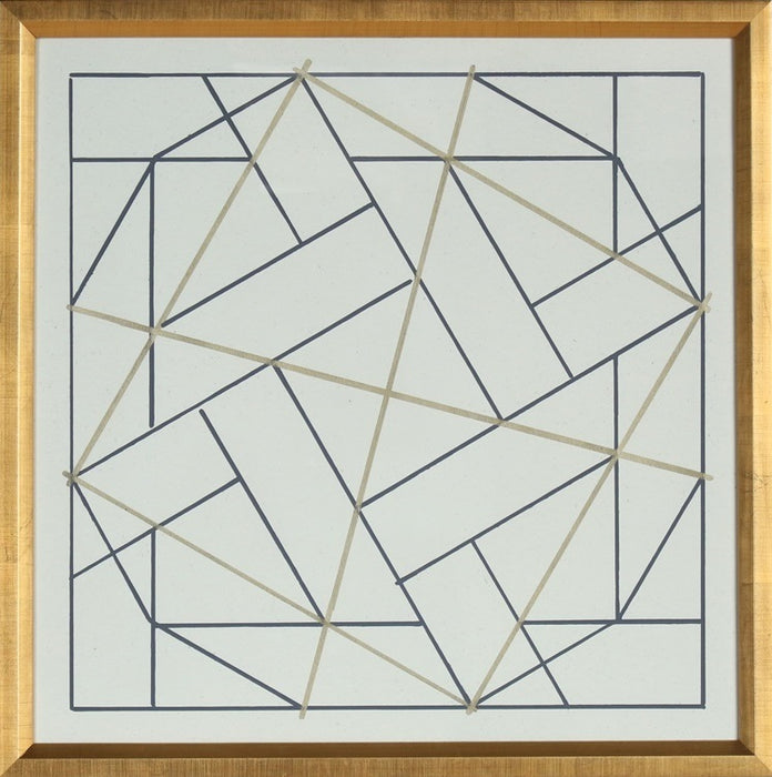 Navy and Gold Geo 3 26W x 26H