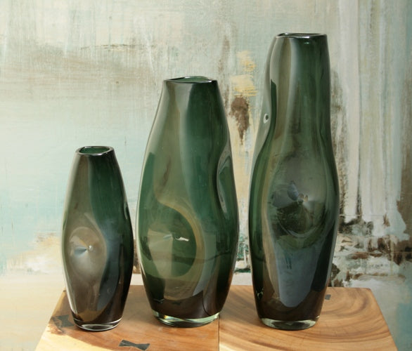 Set of 3 Luster Dimple Vases