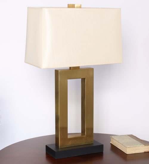 Brass Rectangle Table Lamp