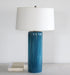 TL15ATL - Aquamarine Wavy Stripe Glass Lamp