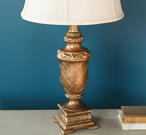 Gilded Gold Lattice Urn Table Lamp