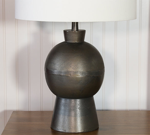 Textured Black Aluminium Table Lamp