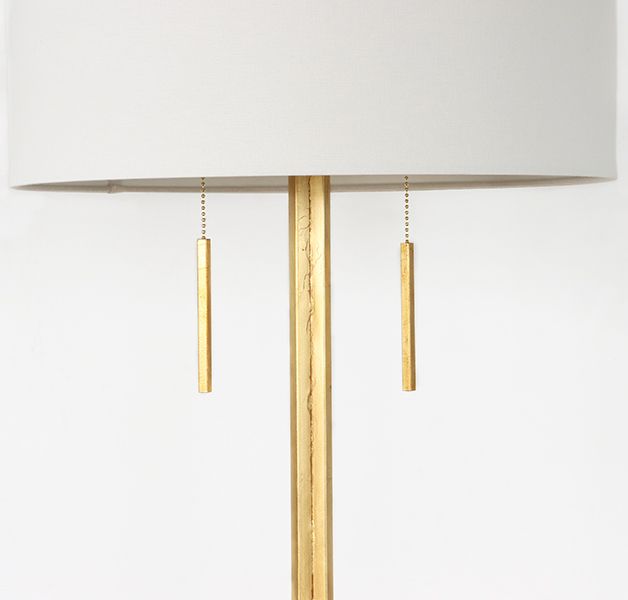 Antique Gold Table Lamp with Greek Key Base