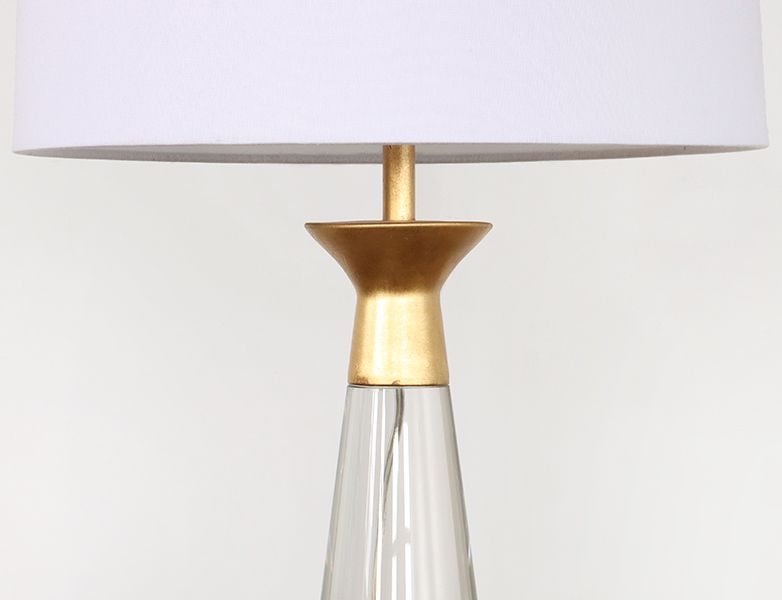 Conical Crystal w/Gold Leaf Cap Table Lamp