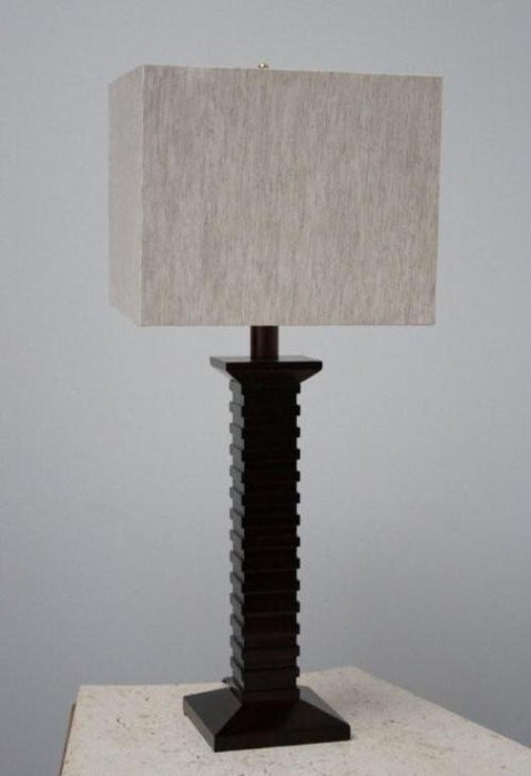 Notched Rectangular Table Lamp