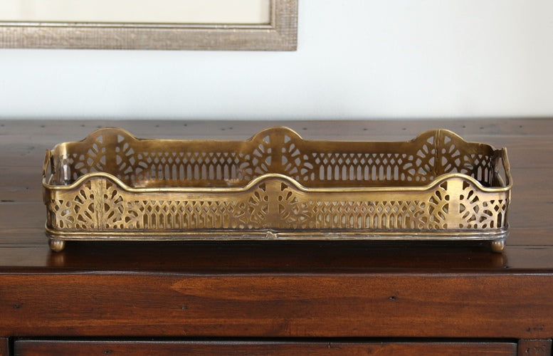Antique Brass Gallery Tray