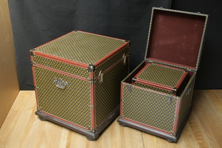 Set of 3 Square Trunks Fleur de Lis