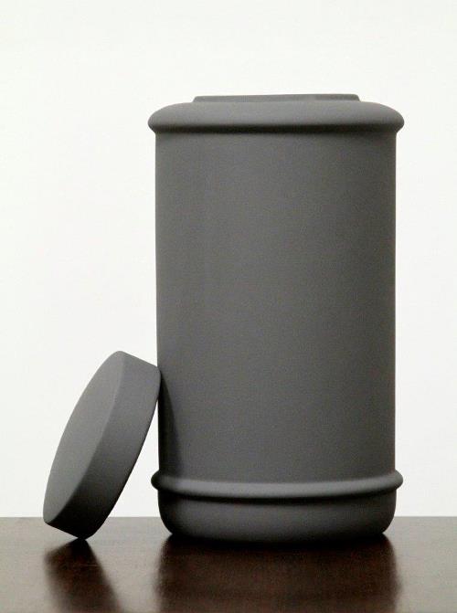 Beton Finish Ceramic Urn with Lid