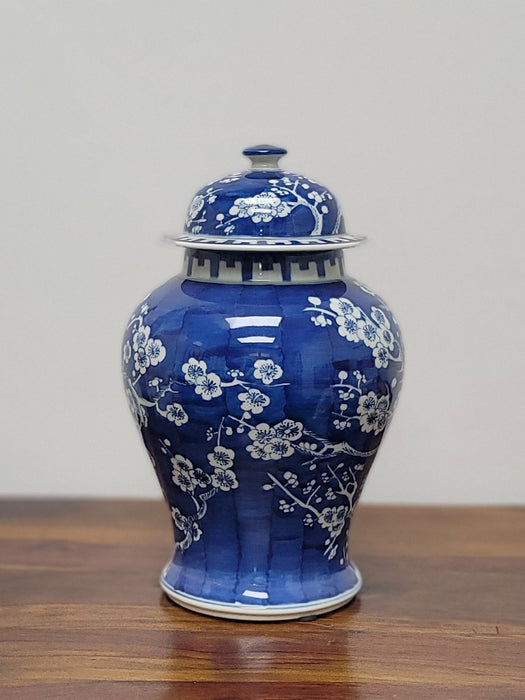 Blue and White Medium Plum Tree Temple Jar