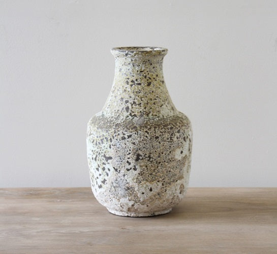 Distressed Earthenware Wide Mouth Vase