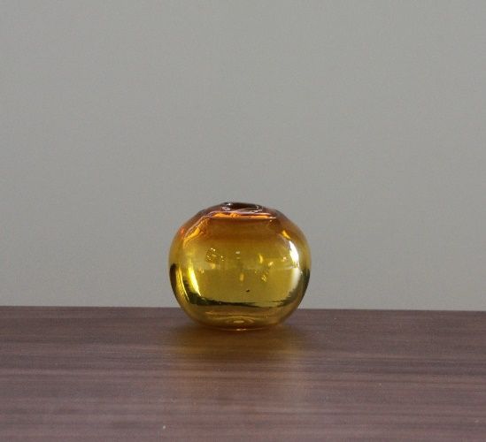 VASE190LA - Small Amber Float Hand Blown Glass Vase