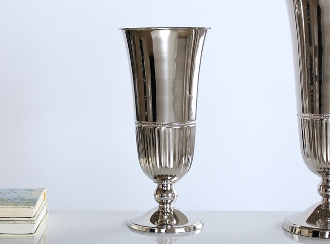 Small Nickel Fluted Vase