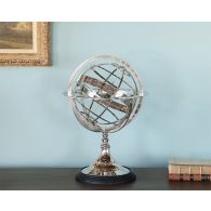 Large Etched Nickel Armillary - Cleared