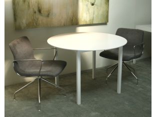 Round Dining Table with White Top