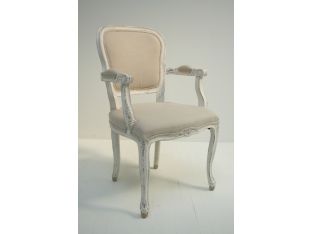White French Dining Arm Chair