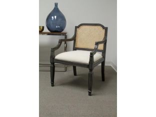 Mahogany Arm Chair with Rattan Back