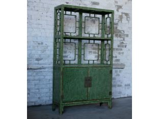 Crackled Green Chinese-Style Bookcase