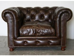 Cigar Leather Chesterfield Club Chair