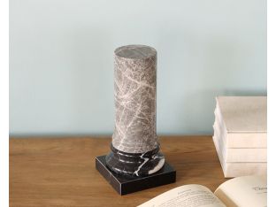 Grey Marbled Column With Black Base - Cleared