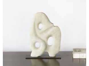 White Glass Stone Abstract Sculpture - Cleared Décor