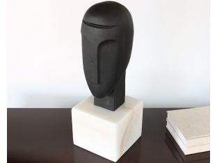 Abstract Charcoal Head Sculpture - Cleared