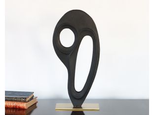 Charcoal Abstract Asymmetric Sculpture - Cleared