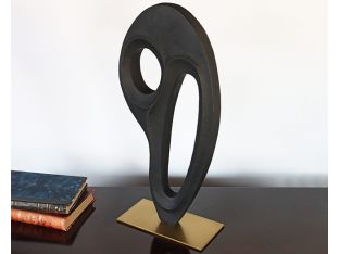 Charcoal Abstract Asymmetric Sculpture - Cleared
