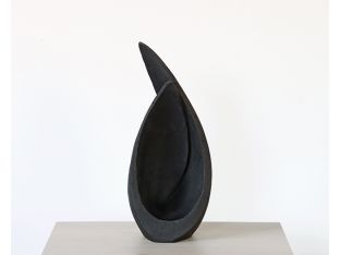 Charcoal Abstract Teardrop Sculpture - Cleared