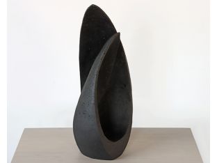 Charcoal Abstract Teardrop Sculpture - Cleared
