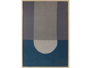 Blue And Grey Textile 1  40W X 56H - Cleared Décor