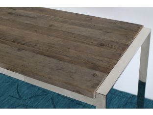 Reclaimed Wood and Stainless Steel Console