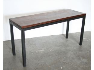 Modern Steel Console with Wood Top
