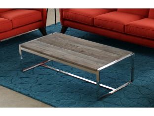 Reclaimed Wood and Stainless Steel Coffee Table