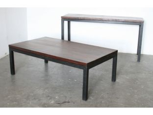 Modern Steel Coffee Table with Wood Top