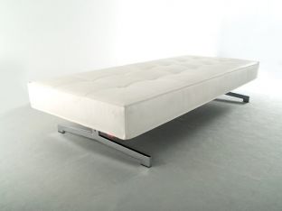 White Leather Platform Day Bed
