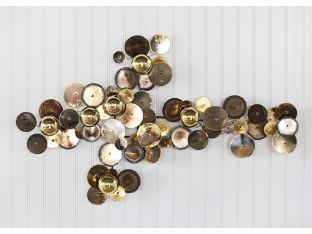 Small Round Brass Circles Wall Art 37W X 24H - Cleared Decor