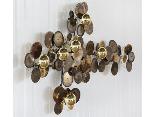 Small Round Brass Circles Wall Art 37W X 24H - Cleared Decor