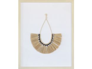 Raeni Necklace Of Grass Fronds & Shells 23W X 30H