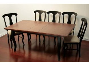 Black Rectangular Dining Table with Cherry Top