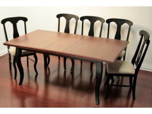 Black Rectangular Dining Table with Cherry Top