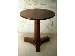 Burl Veneer/Mahogany Side Table with Walnut Finish