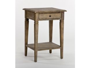 Limed Gray Oak End Table with Drawer